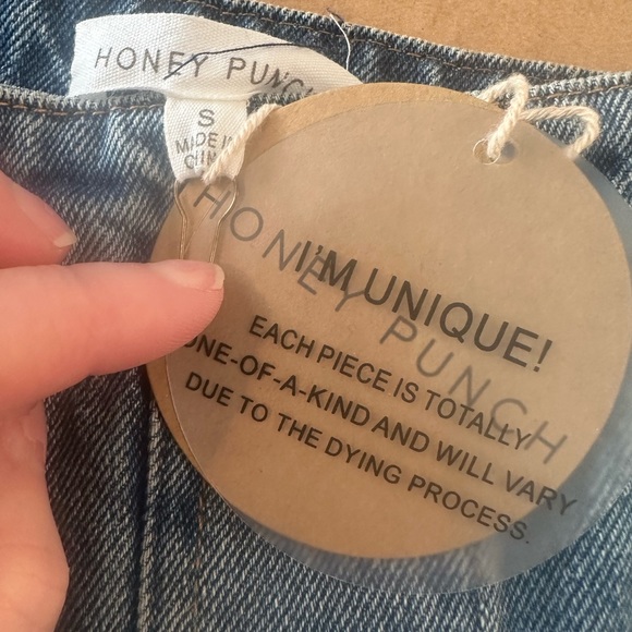 Honey Punch one of a kind denim jean skirt Small - Picture 5 of 6